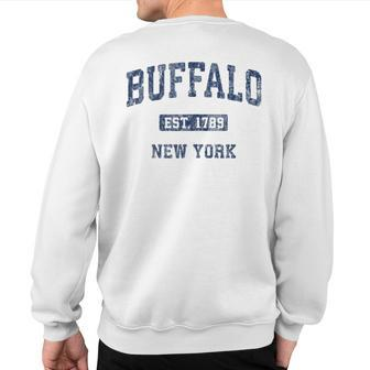 Buffalo New York Ny Vintage Athletic Sports Sweatshirt Back Print - Monsterry