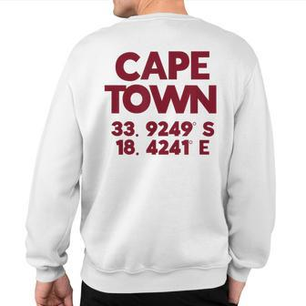 Cape Town Gps Coordinates Sweatshirt Back Print - Monsterry UK