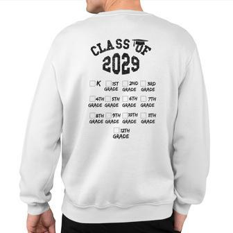 Class Of 2029 Grow With Me With Space For Check Marks Sweatshirt Back Print - Monsterry