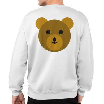 Cute Brown Bear Teddy-Bear Sweatshirt Back Print - Monsterry AU