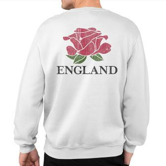Distressed English Rugby England Rugby Football Top Sweatshirt Back Print - Monsterry UK