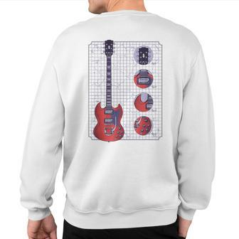 Double Cut Sg Guitar Diagram Graphic Sweatshirt Back Print - Monsterry AU