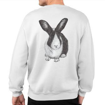 Dutch Bunny Rabbit Drawing Sweatshirt Back Print - Monsterry AU