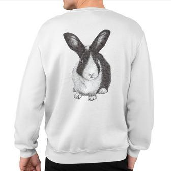 Dutch Rabbit Cute Bunny Sketch Sweatshirt Back Print - Monsterry AU