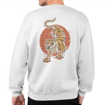 Fearless Japanese Tiger Sun Vintage Sweatshirt Back Print - Monsterry AU