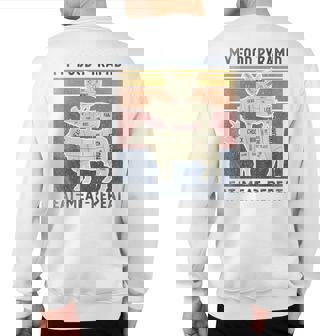 My Food Pyramid Eat Meat Repeat Retro Vintage Bbq Joke Sweatshirt Back Print - Monsterry