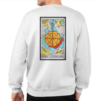 Fortune The Wheel Tarot Card Vintage Sweatshirt Back Print - Monsterry UK