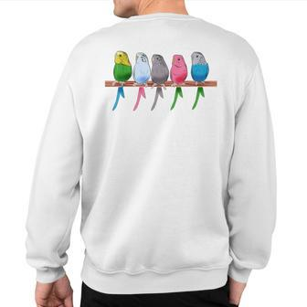 Budgie Pet Bird Parakeet Graphic Budgerigar Graphic Sweatshirt Back Print - Monsterry UK