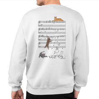 Musical Cats Cat And Music Lover Cat Sweatshirt Back Print - Thegiftio UK