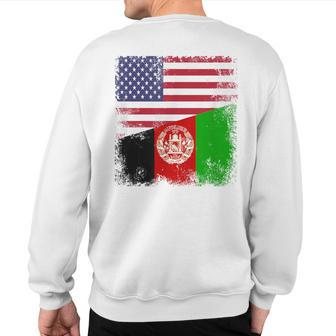 Half Afghan Flag Vintage Afghanistan Usa Sweatshirt Back Print - Monsterry UK