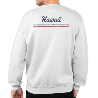 Hawaii Vintage American Flag Retro Sweatshirt Back Print - Monsterry CA
