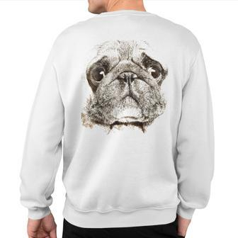 Pug Dog Animal Face Sweatshirt Back Print - Monsterry