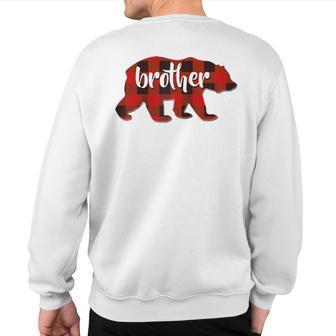 Red Plaid Brother Buffalo Matching Family Pajama Christmas Sweatshirt Back Print - Monsterry DE
