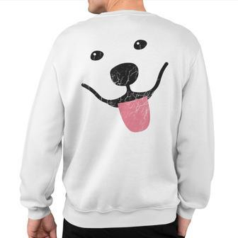 Samoyed Face Sammy Smile Distressed Sweatshirt Back Print - Monsterry DE