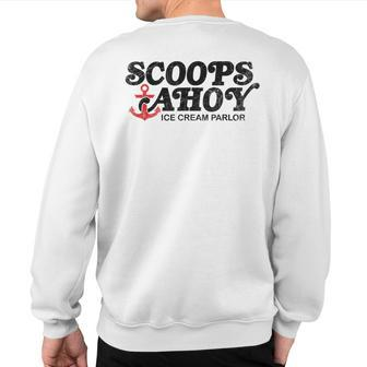 Scoops Ahoy Ice Cream Parlor Dark Sweatshirt Back Print - Monsterry DE