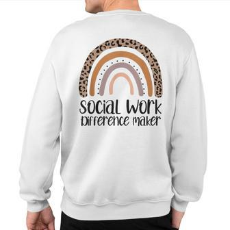 Social Work Difference Maker Msw Graduate Masters Therapist Sweatshirt Back Print - Monsterry AU