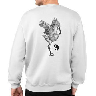 Tai Chi White Crane Qi Gong Illustration Sweatshirt Back Print - Monsterry CA