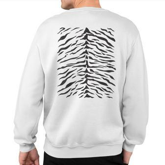 White Tiger Print Cute Costume Idea Stripes Pattern Sweatshirt Back Print - Monsterry CA