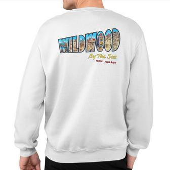 Wildwood New Jersey Nj Vintage Retro Souvenir Sweatshirt Back Print - Monsterry