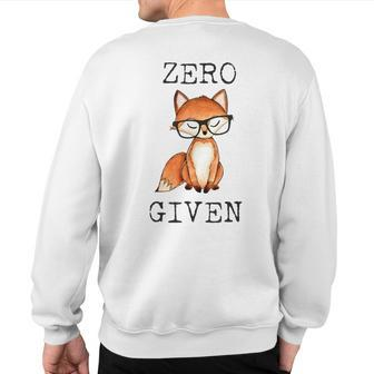 Zero Fox Given Fox With Hipster Nerd Glasses Sweatshirt Back Print - Monsterry DE