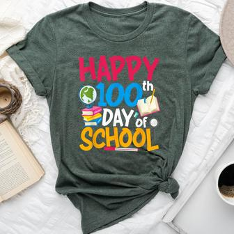 100 Day Of School Teacher Happy 100Th Day Of School Bella Canvas T-shirt | Mazezy