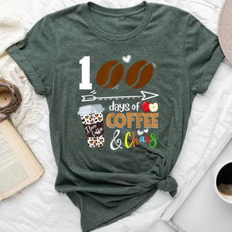 100 Days Of Coffee 100Th Day Of School For Teacher Student Bella Canvas T-shirt - Monsterry UK