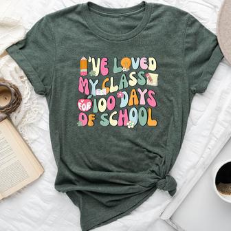 100 Days Loved My Class Retro Teacher 100Th Day Of School Bella Canvas T-shirt - Monsterry UK