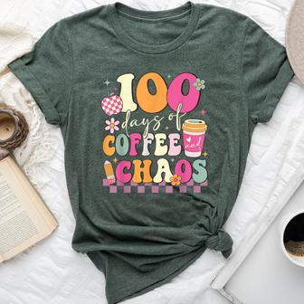 100 Days Of School Coffee Lover 100Th Day Of School Teacher Bella Canvas T-shirt | Mazezy
