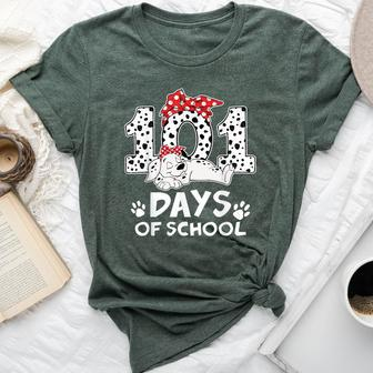 100 Days Of School Dalmatian Dog Girl 100 Days Smarter Bella Canvas T-shirt - Seseable