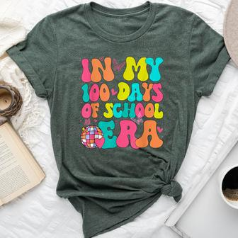 In My 100 Days Of School Era Student Teacher Groovy Retro Bella Canvas T-shirt - Monsterry