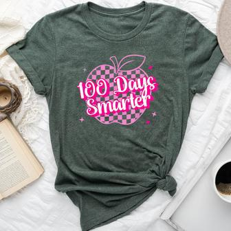 100 Days Smarter Pink Teacher Girls 100 Days Of School Bella Canvas T-shirt | Mazezy