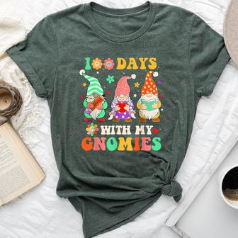 100Th Day Of School Gnome Teacher Student 100 Days Smarter Bella Canvas T-shirt - Seseable