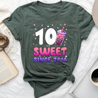 10Th Birthday 10 Yrs Old Girl Bubble Boba Tea Anime Bella Canvas T-shirt - Monsterry