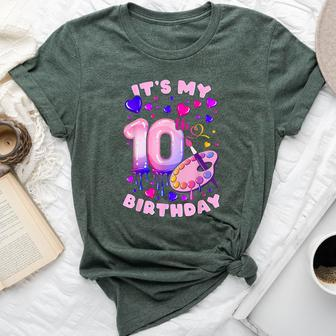 10Th Birthday Girl 10 Years Painting Art Number 10 Bella Canvas T-shirt - Seseable