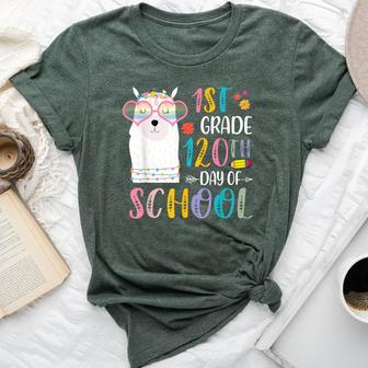 120Th Day Of School No Prob Llama 120 Days Of 1St Grade Bella Canvas T-shirt | Mazezy