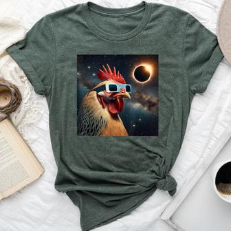 2024 Solar Eclipse Chicken Wearing Glasses Totality Bella Canvas T-shirt - Seseable