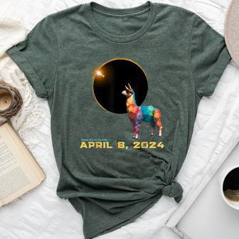 2024 Solar Eclipse Llama Wearing Solar Eclipse Glasses Bella Canvas T-shirt | Mazezy