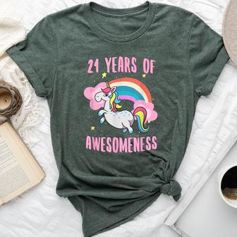 21St Birthday Unicorn T 21 Year Old Girl Niece Bella Canvas T-shirt - Seseable