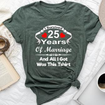 25Th Wedding Anniversary Marriage Husband Wife Couple Bella Canvas T-shirt - Seseable