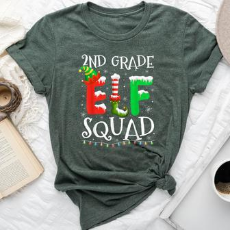 2Nd Grade Elf Squad Teacher Christmas Students Bella Canvas T-shirt - Seseable