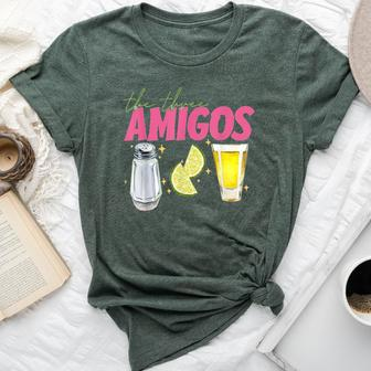 The 3 Three Amigos Tequila Shot Glass Cinco De Mayo Bella Canvas T-shirt - Seseable