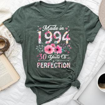 30 Year Old Made In 1994 Floral 30Th Birthday Women Bella Canvas T-shirt - Monsterry UK
