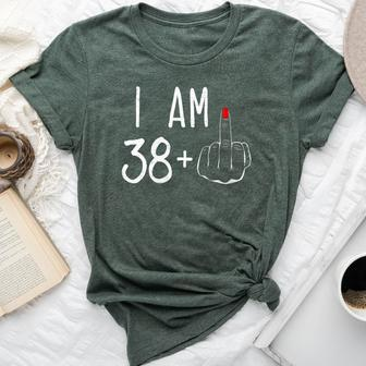 I Am 38 Plus 1 Middle Finger For A 39Th Birthday For Women Bella Canvas T-shirt - Seseable