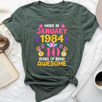 40 Years Old Made In January 1984 Birthday Bella Canvas T-shirt - Monsterry