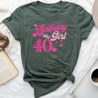40Th Birthday Girl Crown 40 Years Old Bday Bella Canvas T-shirt | Mazezy