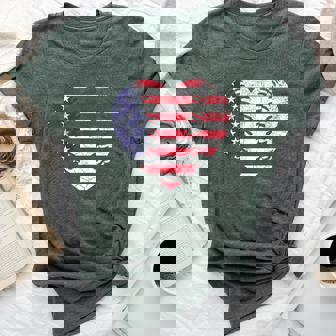 4Th Of July For American Flag Baseball Heart Usa Bella Canvas T-shirt | Mazezy