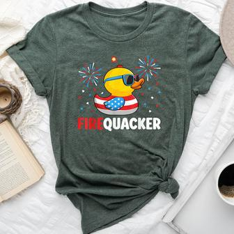 4Th Of July Duck Firequacker Patriotic Fourth Of July Bella Canvas T-shirt - Seseable