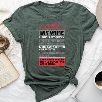 5 Things You Should Know About My Wife Husbandidea Bella Canvas T-shirt - Thegiftio UK
