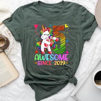 5 Years Old Flossing Unicorn 5Th Birthday Girl Party Bella Canvas T-shirt - Monsterry AU