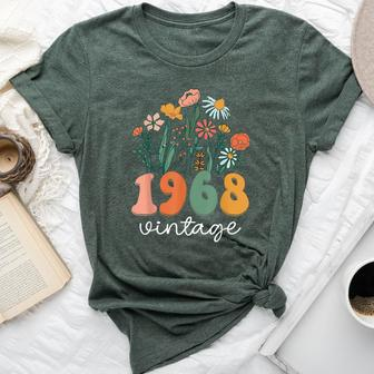 55 Years Old Vintage 1968 55Th Birthday Wildflower Bella Canvas T-shirt - Monsterry UK
